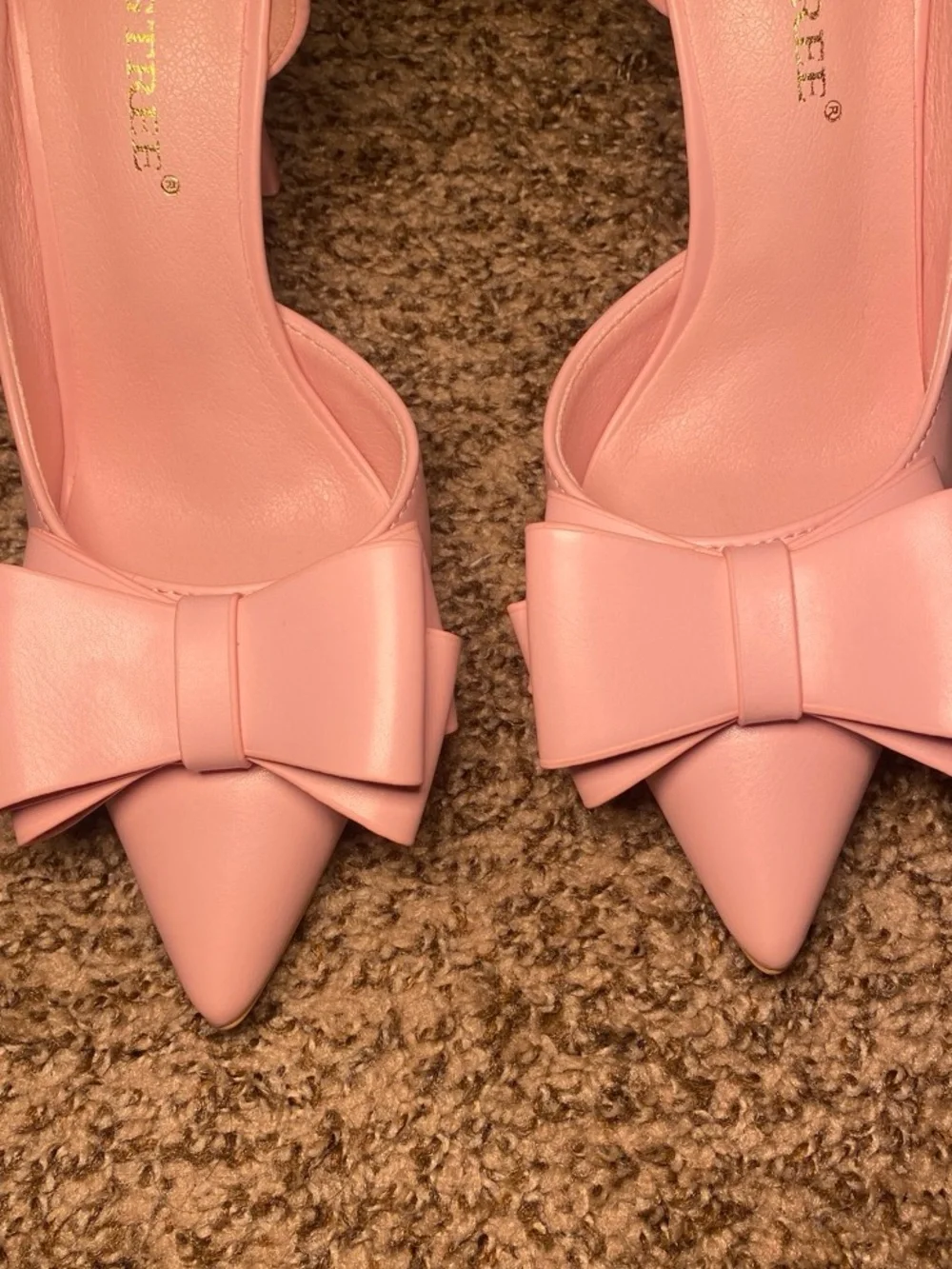 Pink Pointed-Toe Bow Stiletto Heels - Picture 3 of 5
